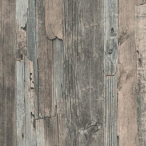 Vliesové tapety na stenu IMPOL 95405-2 Wood and Stone 2, drevo vintage hnedo-sivé, rozmer 10,05 m x 0,53 m, A.S.Création