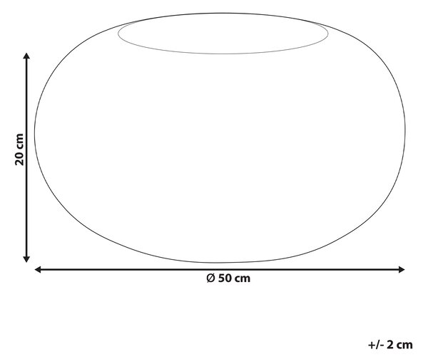 Taburetka čierna juta ⌀ 50 cm EPS výplň okrúhla puf na sedenie boho štýl obývacia izba