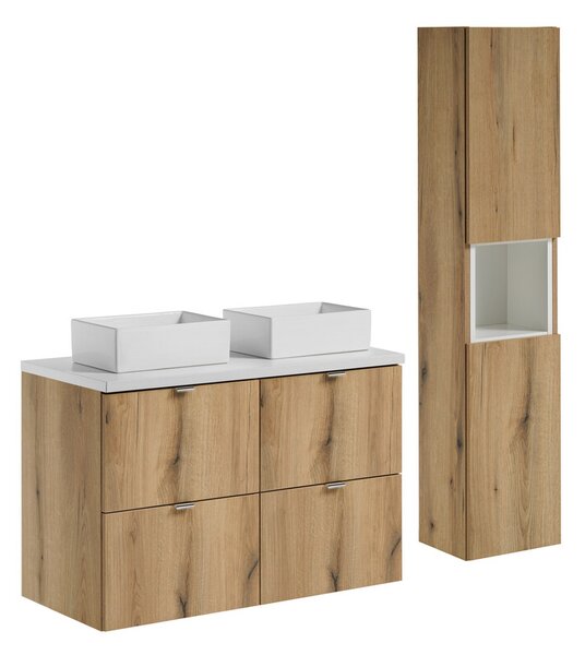 Comad Závesná skrinka pod umývadlo Nova Oak s doskou 100 cm dub evoke
