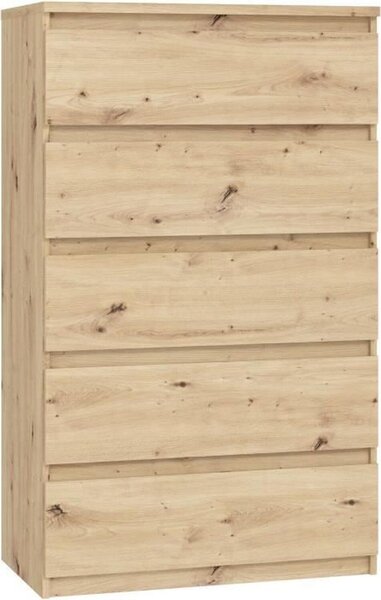 Komoda CHELSEA 5 zásuviek - 77,2 x 42,2 x 128,1 - dub artisan