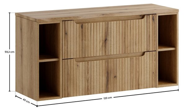 Comad Závesná skrinka pod umývadlo Nova s doskou 120 cm dub coast evoke