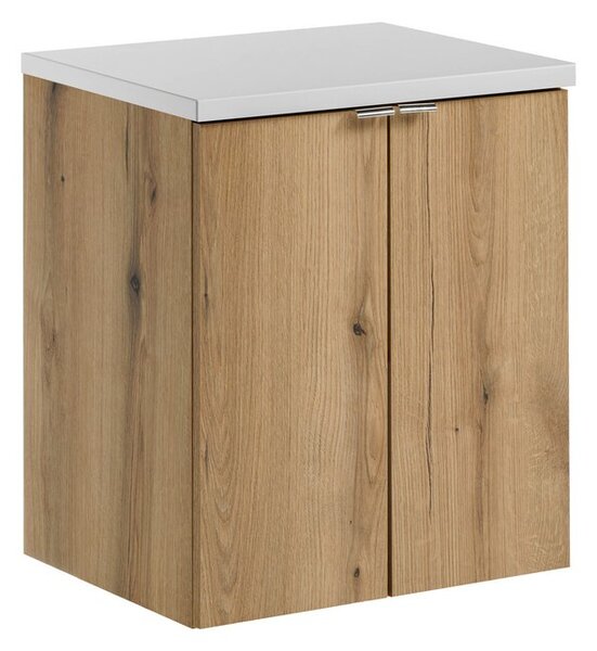 Comad Závesná skrinka pod umývadlo Nova Oak s doskou 50 cm dub evoke/biela