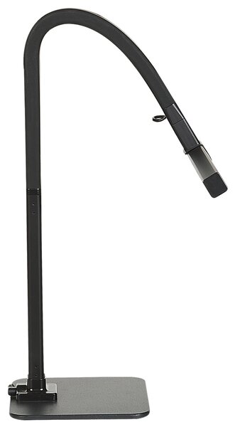 Stolná LED lampa čierna hliník syntetický materiál stmievač senzor s 3 farbami osvetlenie do kancelárie a študovne