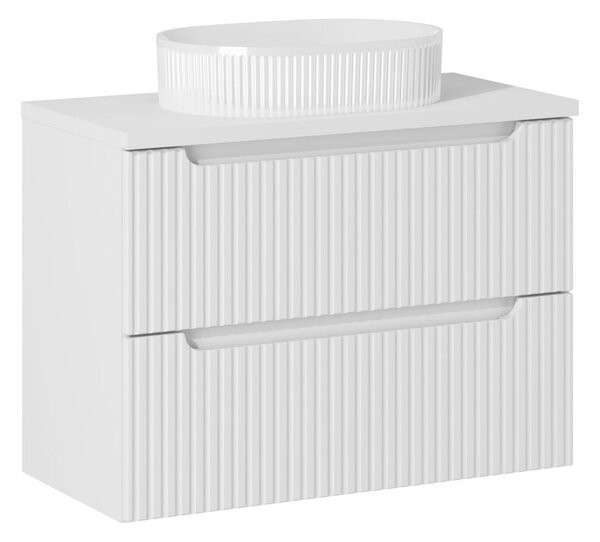 Comad Závesná skrinka pod umývadlo Nova White I s doskou 80 cm biela