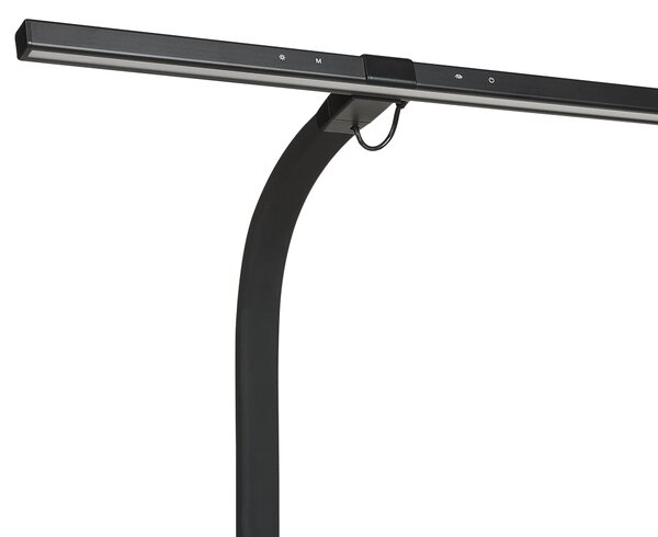 Stolná LED lampa čierna hliník syntetický materiál stmievač senzor s 3 farbami osvetlenie do kancelárie a študovne