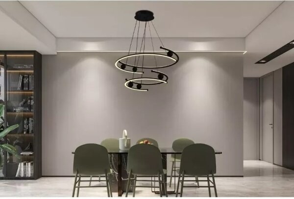 LED Stmievateľný luster na lanku LED/80W/230V 3000-6500K + diaľkové ovládanie
