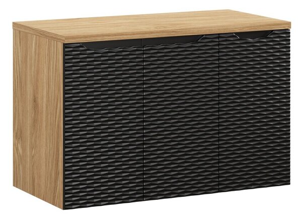 Comad Závesná skrinka pod umývadlo Ocean I s doskou 90 cm čierna/dub olejovaný