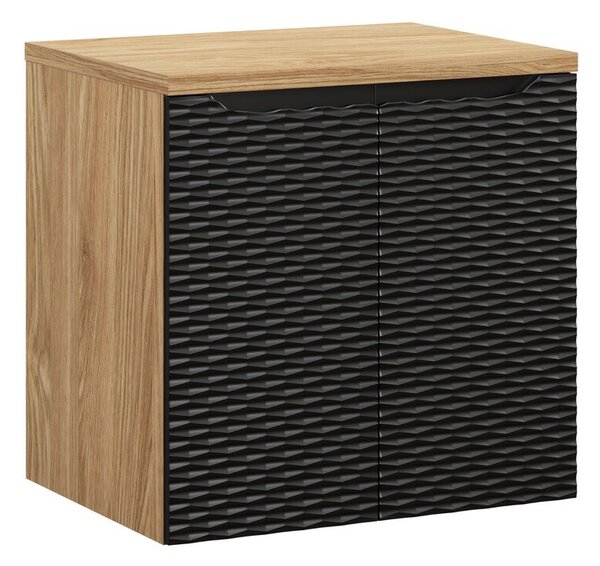 Comad Závesná skrinka pod umývadlo Ocean I s doskou 60 cm čierna/dub olejovaný