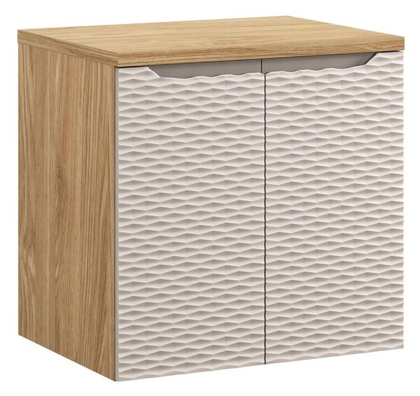 Comad Závesná skrinka pod umývadlo Ocean II s doskou 60 cm béžová/dub olejovaný