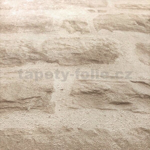 Vliesové tapety na stenu IMPOL 35580-2 Wood and Stone 2, ukladaný kameň béžový, rozmer 10,05 m x 0,53 m, A.S.Création
