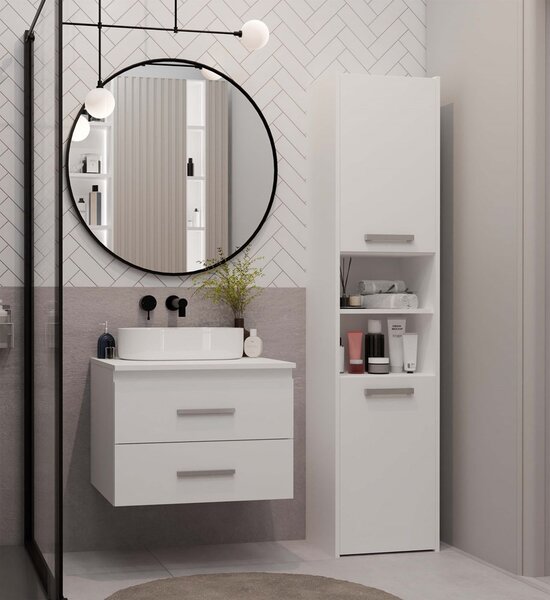 TP Living Závesná skrinka pod umývadlo s doskou NEL 2S 60 cm biela