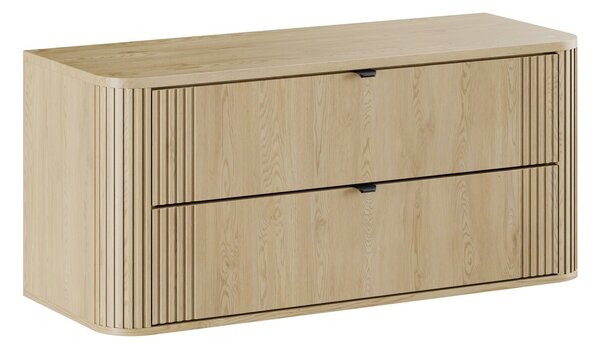 Comad Závesná skrinka pod umývadlo Ovalia s doskou 120 cm dub Cremona