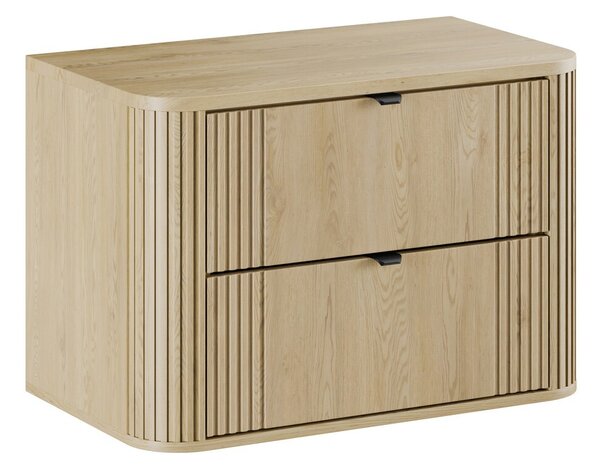 Comad Závesná skrinka pod umývadlo Ovalia s doskou 80 cm dub Cremona
