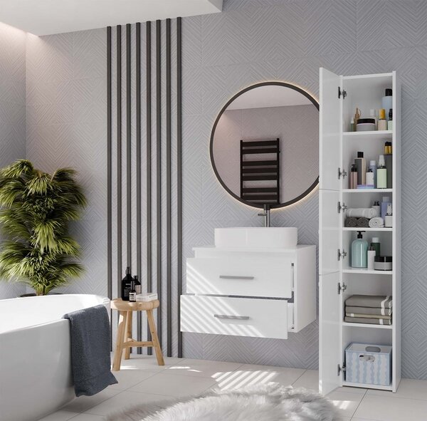 TP Living Závesná skrinka pod umývadlo s doskou NEL 2S 60 cm biela