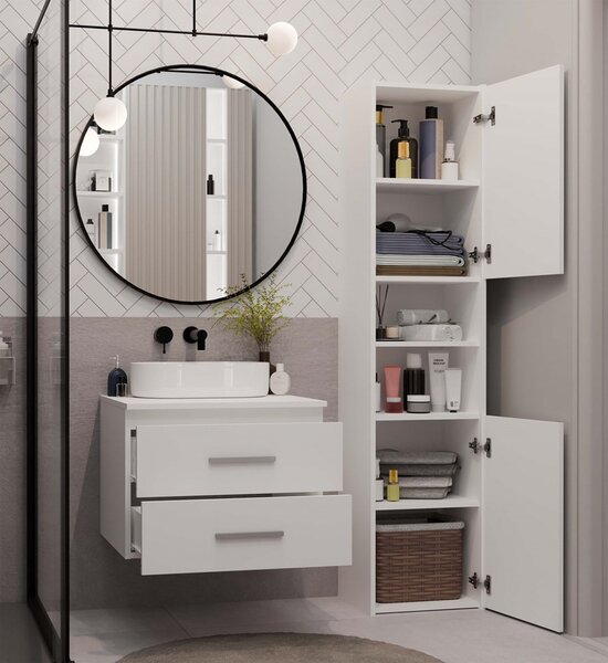 TP Living Závesná skrinka pod umývadlo s doskou NEL 2S 60 cm biela