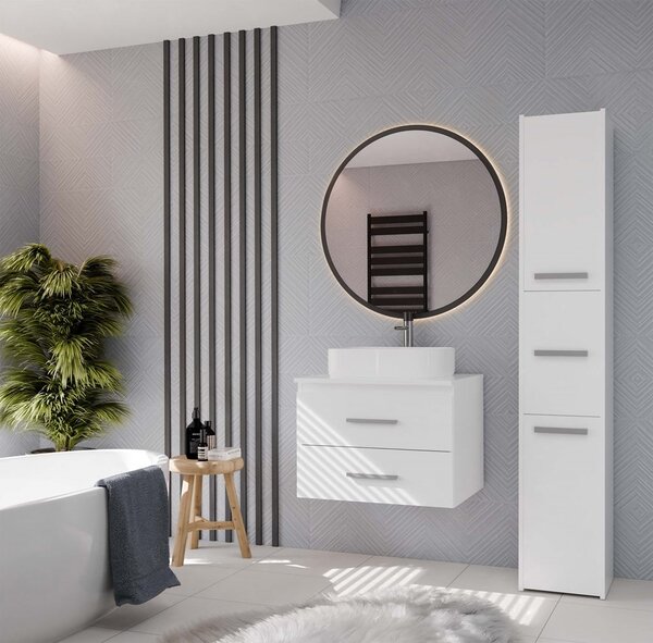 TP Living Závesná skrinka pod umývadlo s doskou NEL 2S 60 cm biela
