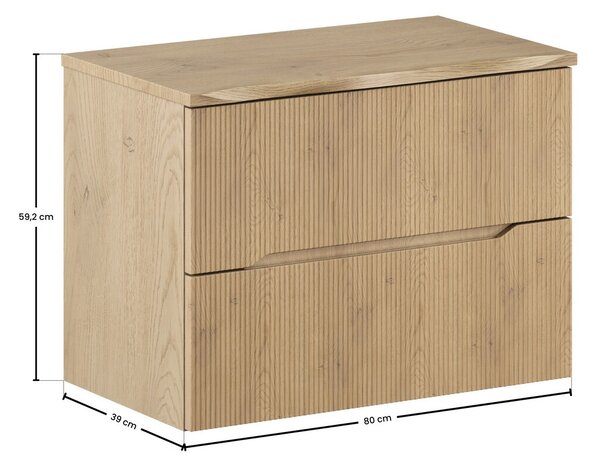 Comad Závesná skrinka pod umývadlo Severská príroda s doskou 80 cm dub cremona