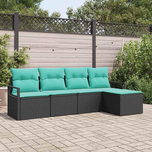 Maison Exclusive - Sedacia súprava 5 ks Schwarz Poly-Rattan