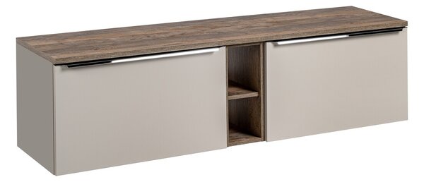 Comad Závesná skrinka pod umývadlo SantaFe s doskou 180 cm taupe/dub santa fe vintage
