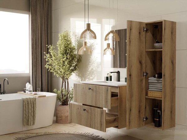 TP Living Závesná skrinka s umývadlom TIGO 2S 80 cm dub evoke