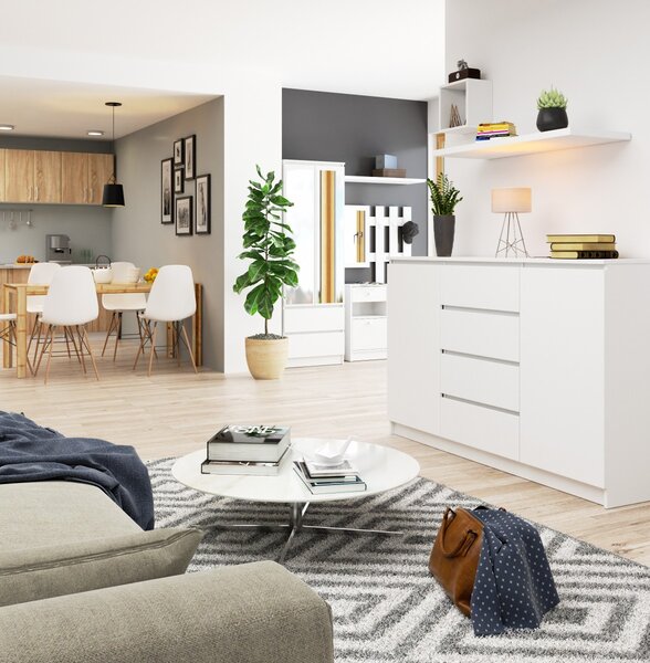 Ak furniture Komoda Tove K 160 cm biela matná