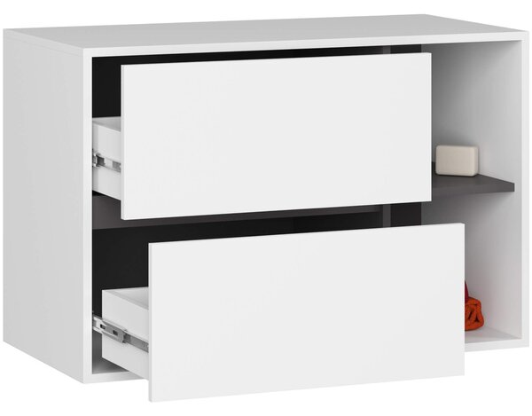 Ak furniture Závesná skrinka pod umývadlo VAMI 90 cm biela/grafitová