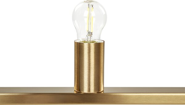 Závesná lampa s 5 žiarovkami mosadzný kovový obdĺžnikový rám elegantný industriálny štýl obývacia izba jedáleň