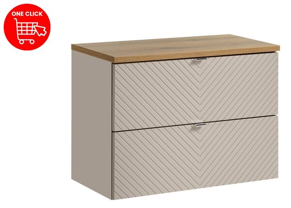 Comad Závesná skrinka pod umývadlo Viva Cashmere s doskou 80 cm kašmír/dub coast evoke