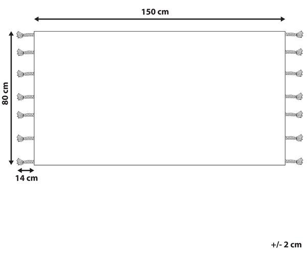 Koberec biela a čierna bavlna 80 x 150 cm geometrický vzor strapce orientálny boho