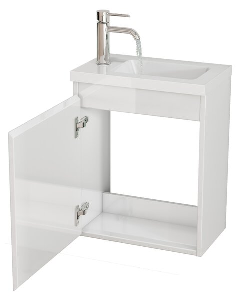 Závesná skrinka s umývadlom Houseland Elara 40 cm biela