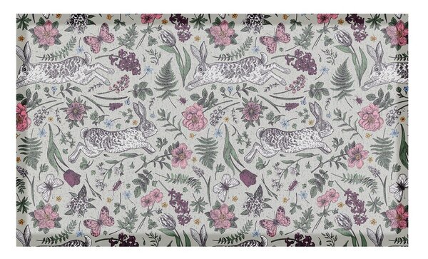 Rohožka z PVC 40x70 cm Hare Wildflowers – Artsy Doormats