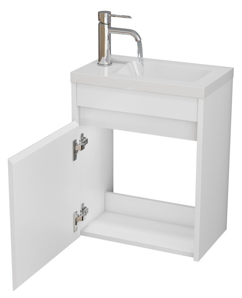 Závesná skrinka s umývadlom Houseland Lila 40 cm biela