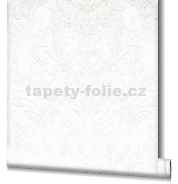 Vliesové tapety na stenu IMPOL City Glam 32601, zámocký vzor biely s metalickým odleskom, rozmer 10,05 m x 0,53 m, Marburg