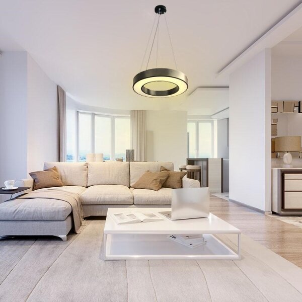 LED Stmievateľný luster na lanku LED/45W/230V 3000-6500K čierna + diaľkové ovládanie