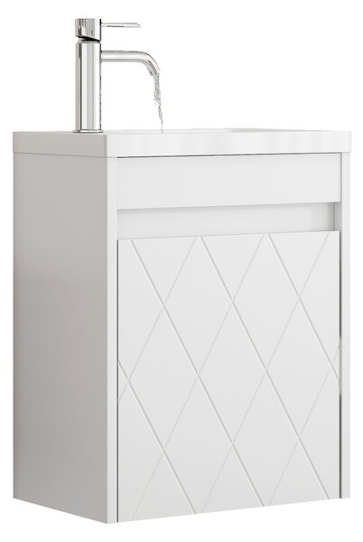 Závesná skrinka s umývadlom Houseland Mavon 40 cm biela