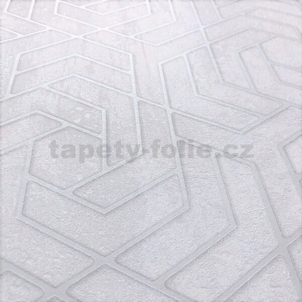 Vliesové tapety na stenu IMPOL City Glam 32607, geometrický vzor svetlo sivý se striebornými metalickými odleskami, rozmer 10,05 m x 0,53 m, Marburg