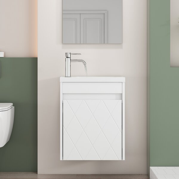 Závesná skrinka s umývadlom Houseland Mavon 40 cm biela