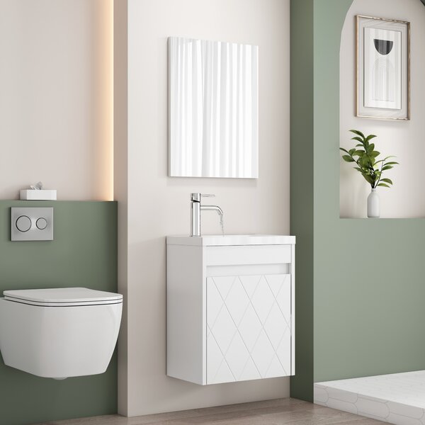 Závesná skrinka s umývadlom Houseland Mavon 40 cm biela