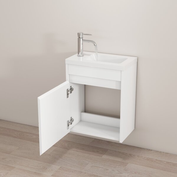 Závesná skrinka s umývadlom Houseland Mavon 40 cm biela