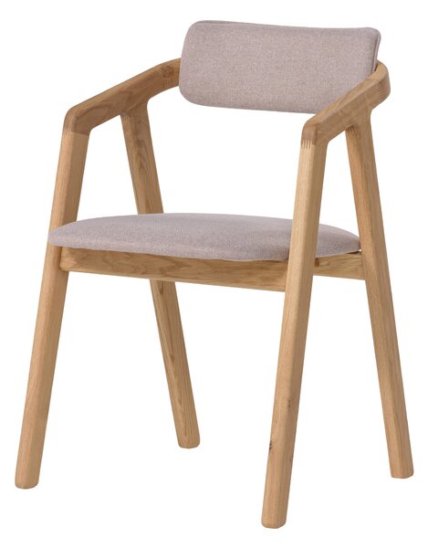 Dubová stolička Aksel s béžovým čalúnením