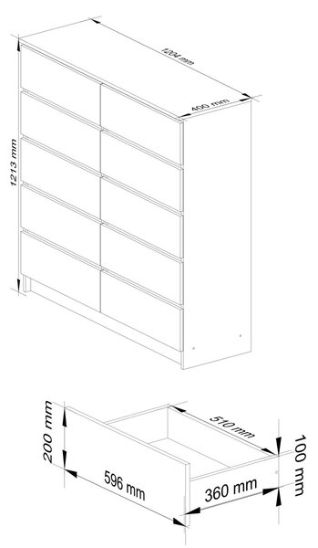 Ak furniture Komoda Kuba 120 cm dub craft zlatý