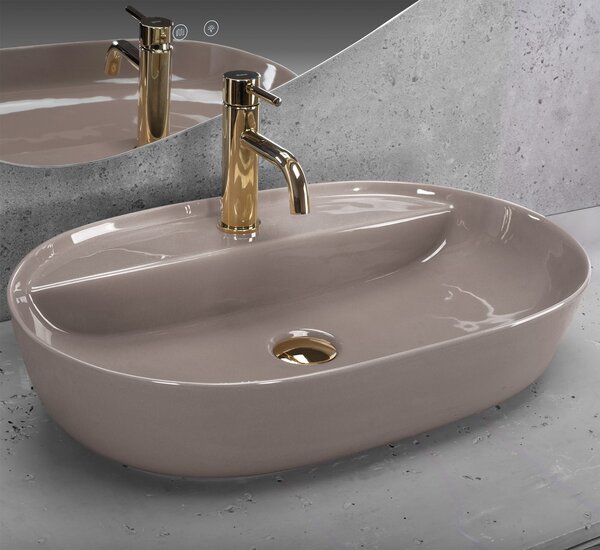 Umývadlo na dosku REA Aura 61 Beige Shiny