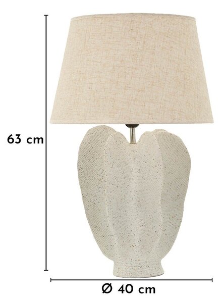 Krémová stolová lampa s textilným tienidlom (výška 63 cm) Ester – Mauro Ferretti