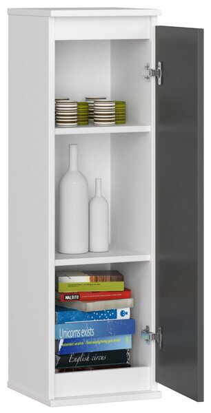 Ak furniture Závesná skrinka STAR 30 cm biela/grafitovo šedá