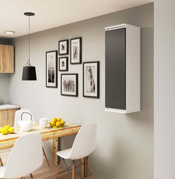 Ak furniture Závesná skrinka STAR 30 cm biela/grafitovo šedá