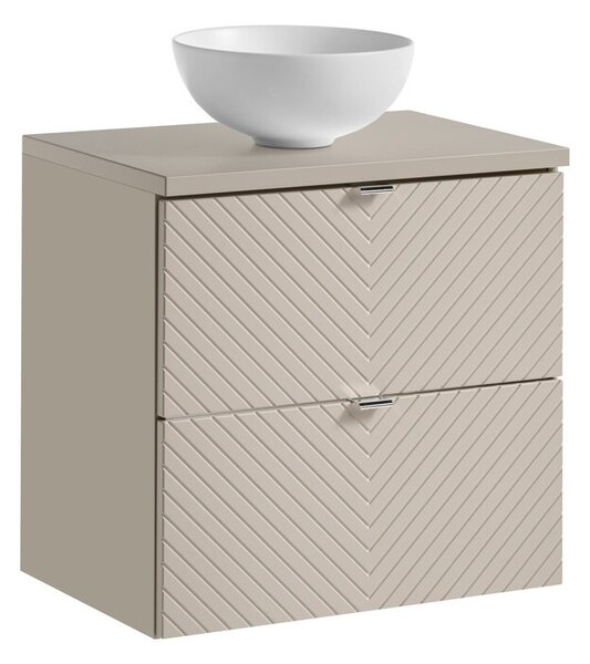 Comad Závesná skrinka Viva Cashmere Domi I s doskou a umývadlom 60 cm kašmírová