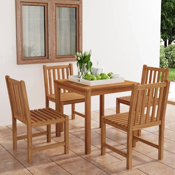 Maison Exclusive - 5-dielna záhradná jedálenská súprava 80x80 cm masívne teakové drevo