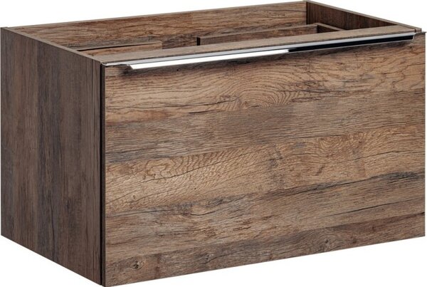Comad Závesná skrinka SantaFe Slim s doskou a umývadlom 100 cm dub santa fe vintage/čierna