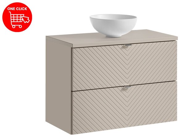 Comad Závesná skrinka Viva Cashmere s doskou a umývadlom 80 cm kašmír
