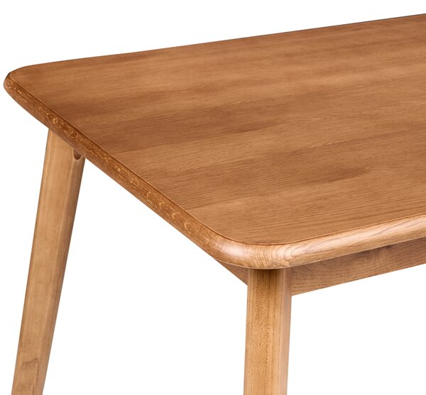 Jedálenský stôl dyha tmavý dub MDF nohy z brestového dreva 200 x 90 cm obdĺžniková dyhovaná doska tradičný štýl jedáleň
